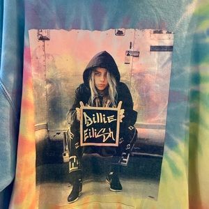 Billie Eilish Portrait Tie Dye Hoodie. Size XL